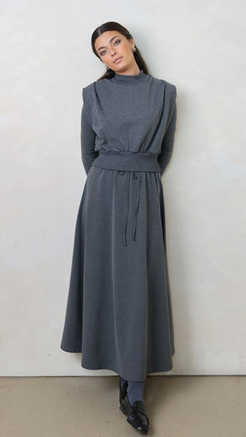 Parni  SK496  French Terry Drawstring Midi Skirt FW25-26