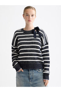 Scotch And Soda  U9B01026T  Striped Tie Neck Sweater FW25-26