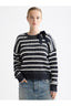 Scotch And Soda  U9B01026T  Striped Tie Neck Sweater FW25-26