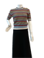 Front Row F25T38  Striped Short Sleeve Sweater FW25-26
