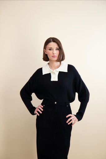 Pashmina 22213 Knit Collared Henley FW25-26