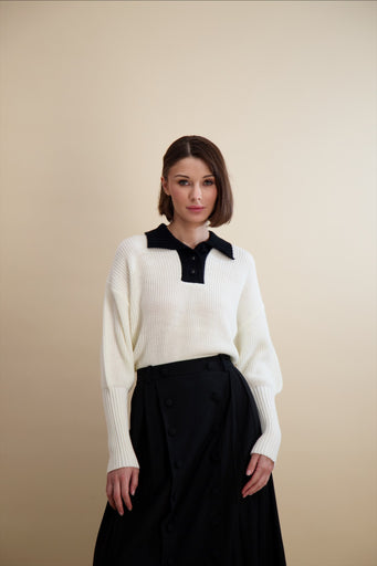 Pashmina 22213 Knit Collared Henley FW25-26