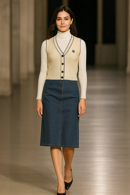 Front Row F25T47 Ivory Vest FW25-26