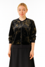 Penny K 95372 Velour Rose Print Zip Top FW25-26