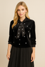 Penny K 131007 Velour Tie Neck Top FW25-26