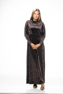 Brittoria 7132841225 Crushed Velour Moch Neck Maxi FW25-26