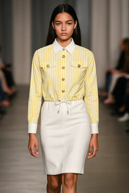 Front Row S26T24 Yellow Stripe Cotton Shirt
