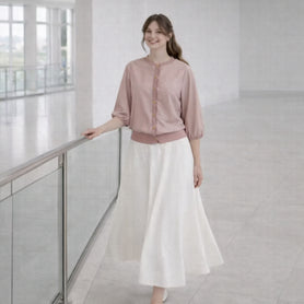 Pause SC4458 Bubble Sleeve Silk Cardigan