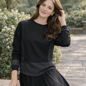 Pause SC4418 Mixed Media Sweatshirt with Shirt