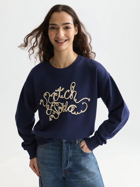 Scotch Soda  U9E01537T Ribon Embroidery Loose-fit Sweatshirt