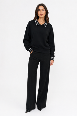 Pierre Balmingo 829H  Striped Collar Sweatshirt