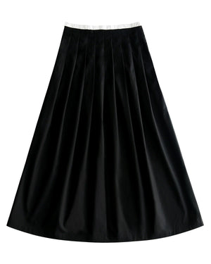 Parni SK530 Two Tone Pleated  Skirt