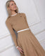 Parni SK530 Two Tone Pleated  Skirt