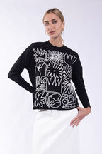 Monn M649 Embroidered Flower Grid Tee SS26