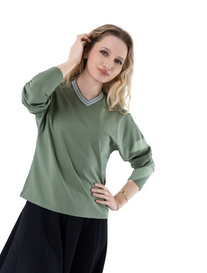 AC SP4659  STRIPES RIB NECK TRIM TOP FW25-26