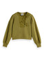 Scotch & Soda U9E01115T Open neck sweatshirt with wove SS26
