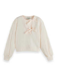 Scotch & Soda U9E01115T Open neck sweatshirt with wove SS26