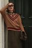 Point F252106 chunky knit varsity sweater FW25-26